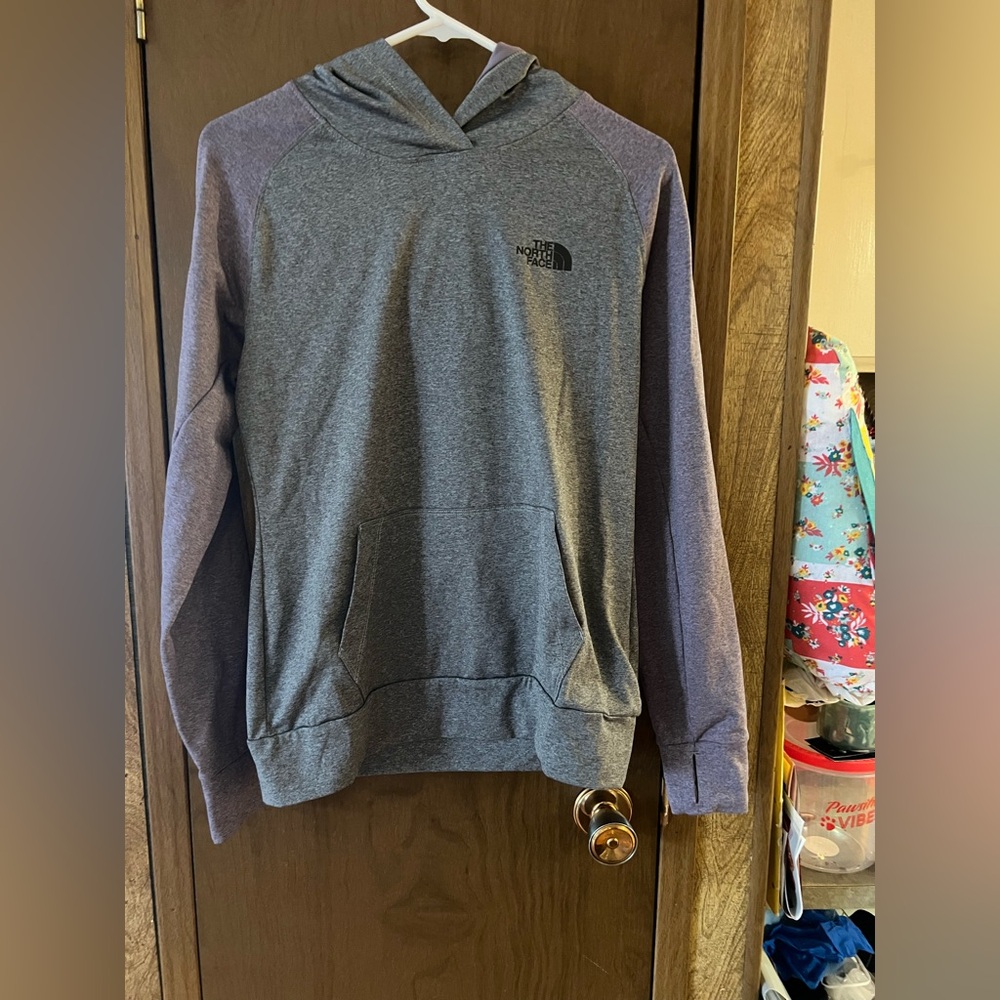 The North Face Gray and Purple Pullover Hoodie